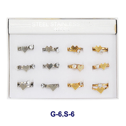 TR1952 - Stainless Steel Pixel Heart Ring