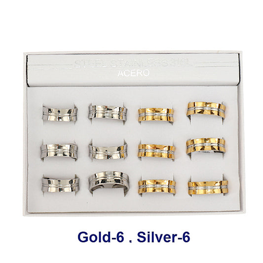 TR1958 - Stainless Steel Groove Band Ring