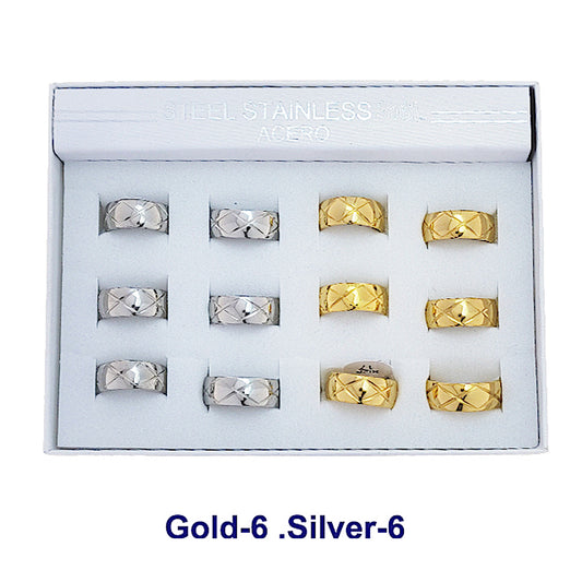 TR1975 - Stainless Steel Quilted Ring
