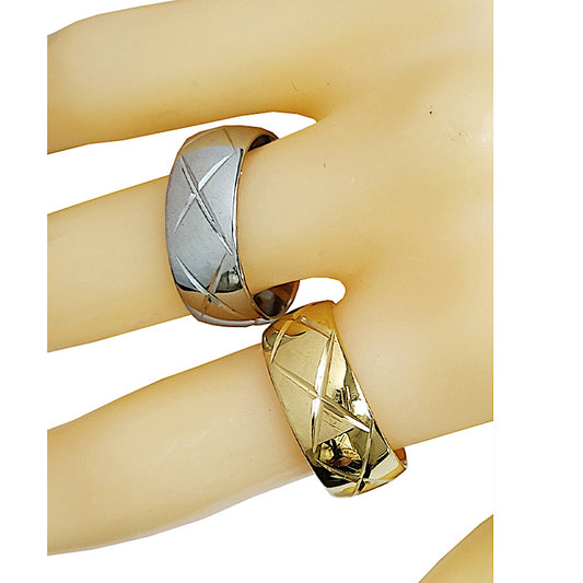 TR1975 - Stainless Steel Quilted Ring