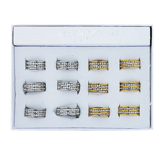 TR1977 - Stainless Steel Rhinestone Ring