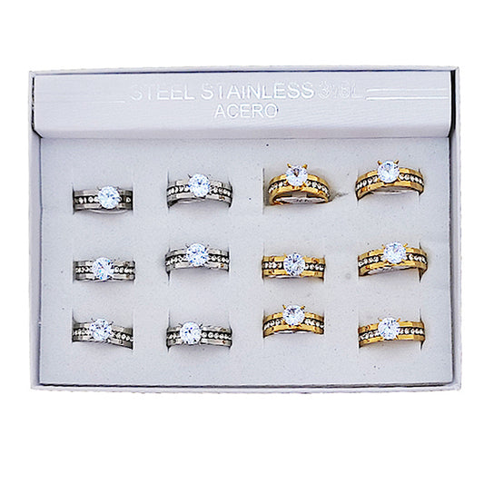 TR1978 - Stainless Steel Rhinestone Diamond Ring