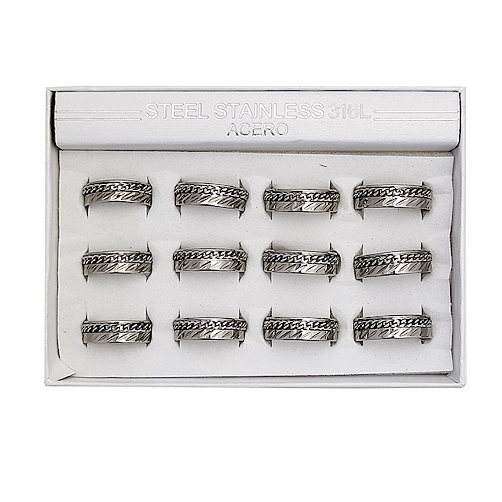 TR1983 - Stainless Steel Silver Chain Ring