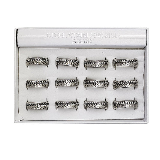 TR1983 - Stainless Steel Silver Chain Ring