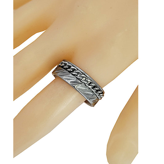 TR1983 - Stainless Steel Silver Chain Ring