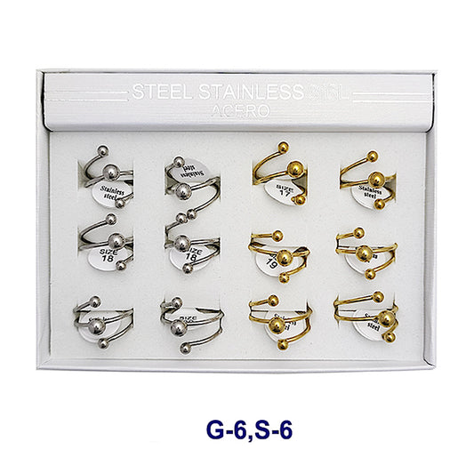 TR1986 - Stainless Steel Ball Twist Ring