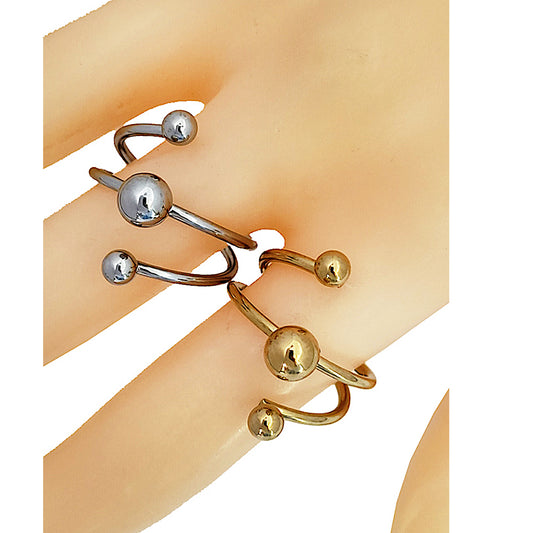 TR1986 - Stainless Steel Ball Twist Ring
