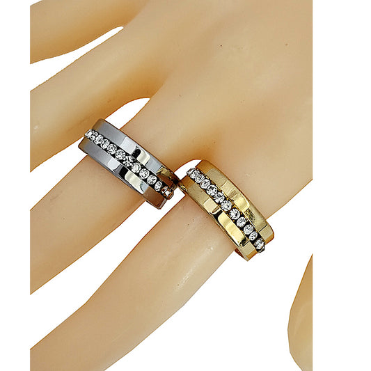 TR1989 - Stainless Steel Rhinestone Ring