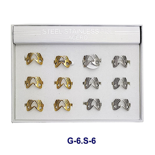 TR1990 - Stainless Steel Heart Hands Ring