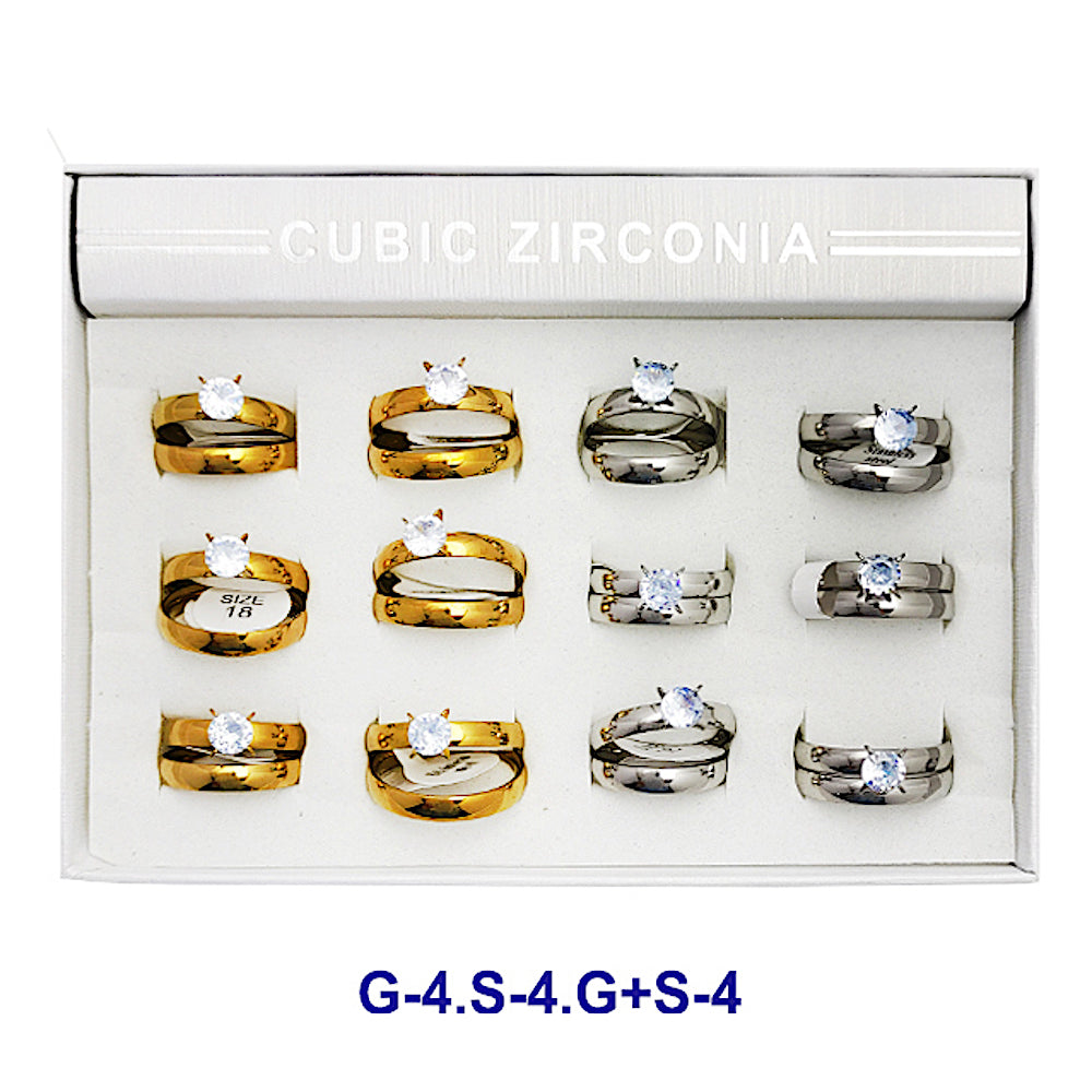 Stainless Steel Diamond Ring
