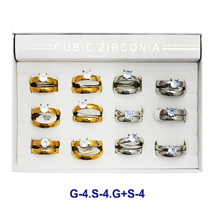 Stainless Steel Diamond Ring