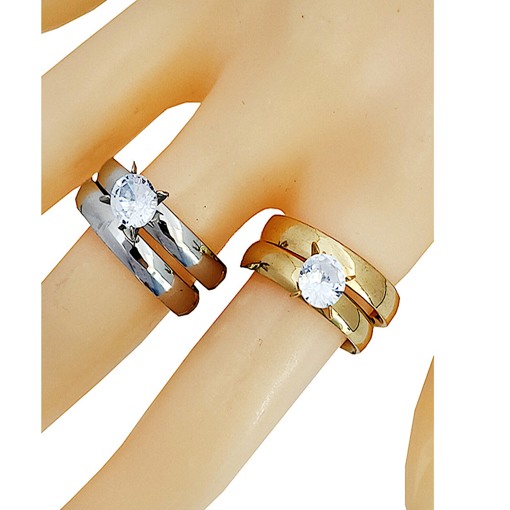 Stainless Steel Diamond Ring