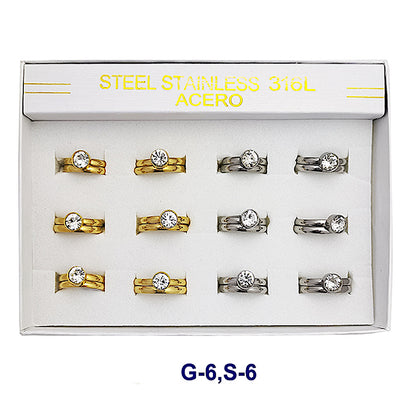Stainless Steel Diamond Ring