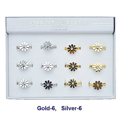 TR2064 - Stainless Steel Flower Ring