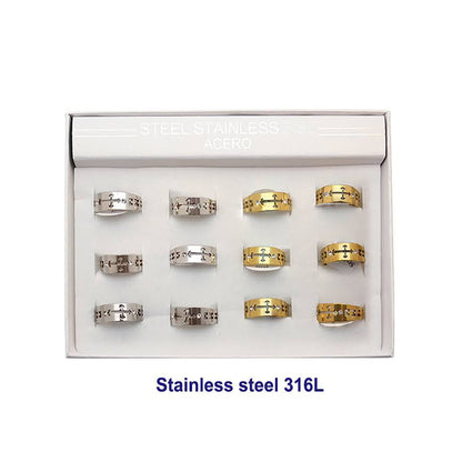 Stainless Steel Vintage Cross Cutout Ring