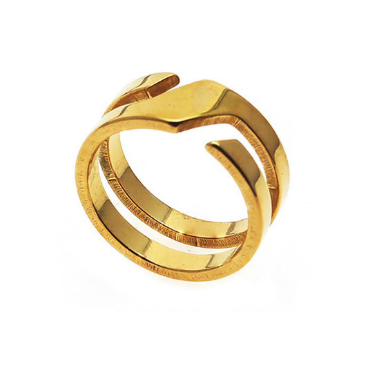 Stainless Steel Abstract Band Ring