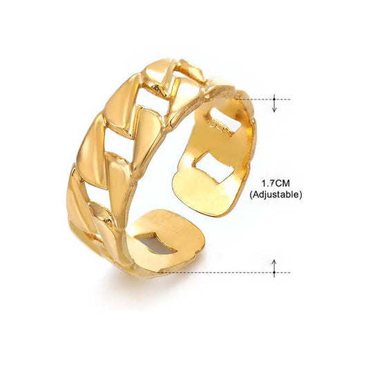 Stainless Steel Open Band Link Ring