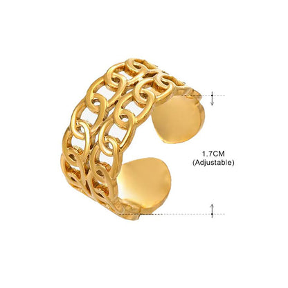Stainless Steel Open Band Link Ring