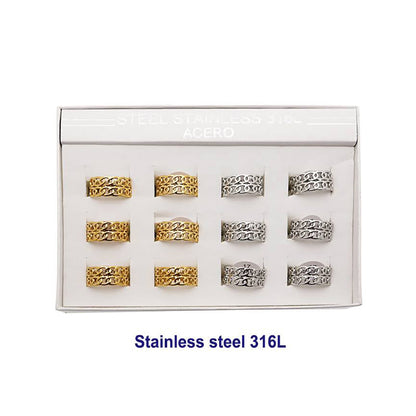 Stainless Steel Open Band Link Ring