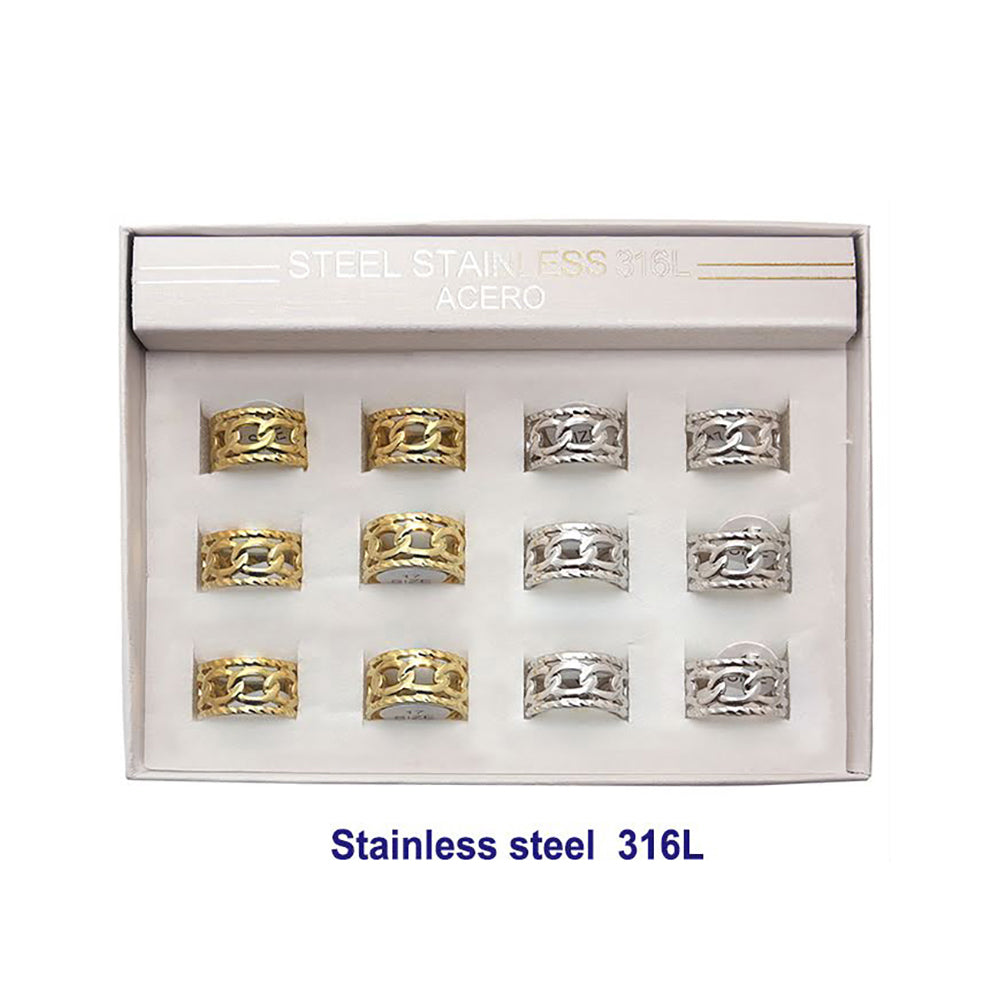 Stainless Steel Open Band Link Ring