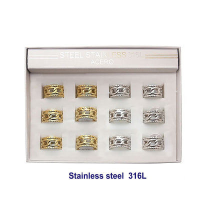 Stainless Steel Open Band Link Ring