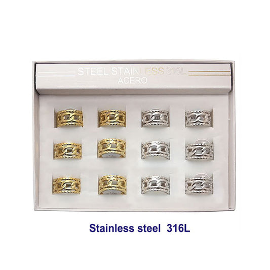 Stainless Steel Open Band Link Ring