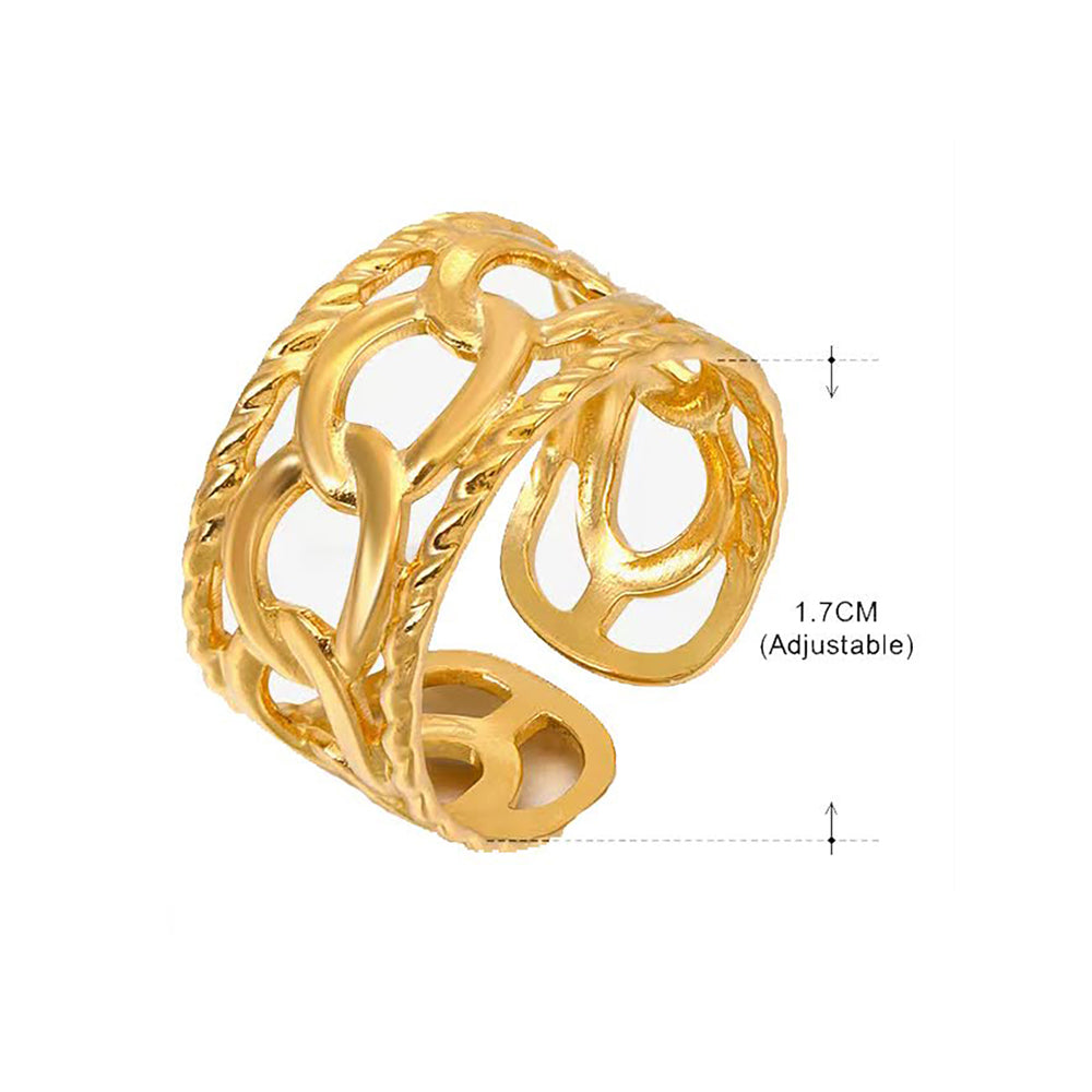 Stainless Steel Open Band Link Ring