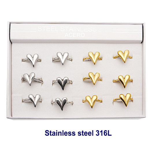 Stainless Steel Heart Ring