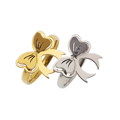 Stainless Steel Coquette Bow Ring