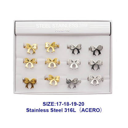Stainless Steel Coquette Bow Ring