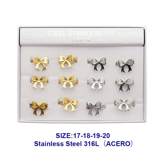 Stainless Steel Coquette Bow Ring
