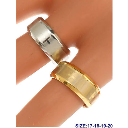 Stainless Steel Cross Imprint Band Ring