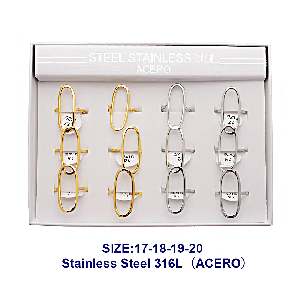 Stainless Steel Oval Line Ring
