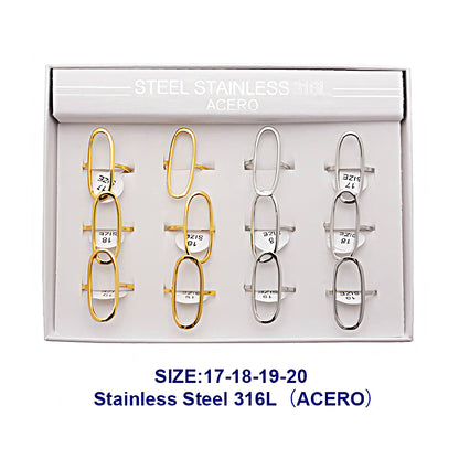 Stainless Steel Oval Line Ring