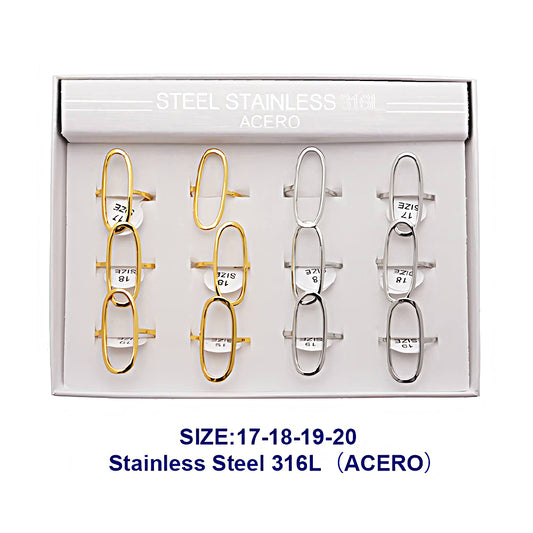Stainless Steel Oval Line Ring