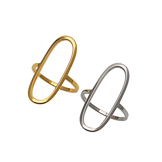 Stainless Steel Oval Line Ring