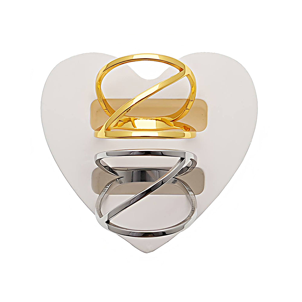 Stainless Steel Diagonal Line Ring
