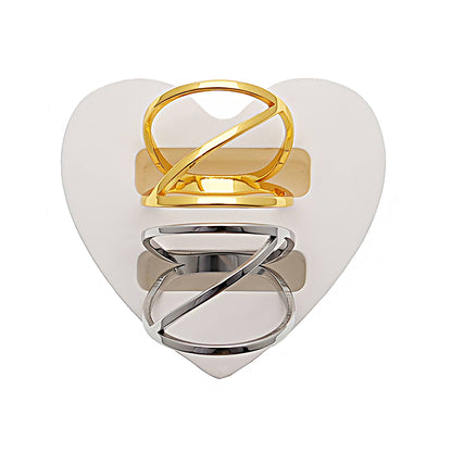 Stainless Steel Diagonal Line Ring