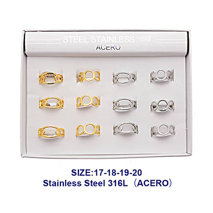 Stainless Steel Circle & Oval Ring