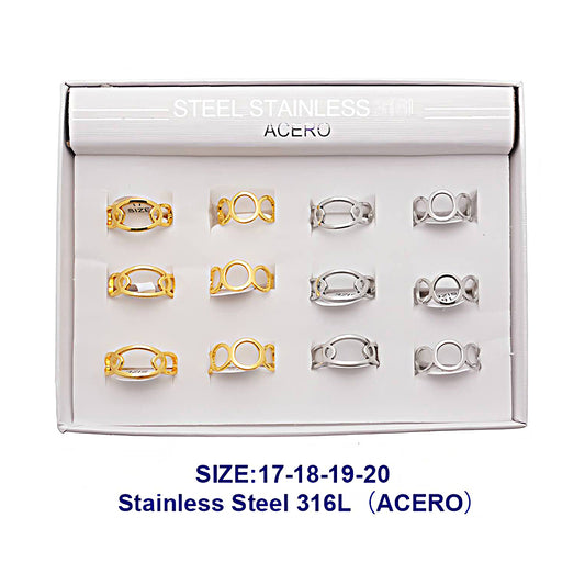 Stainless Steel Circle & Oval Ring