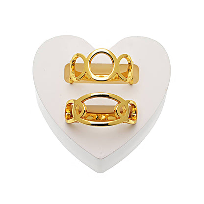 Stainless Steel Circle & Oval Ring