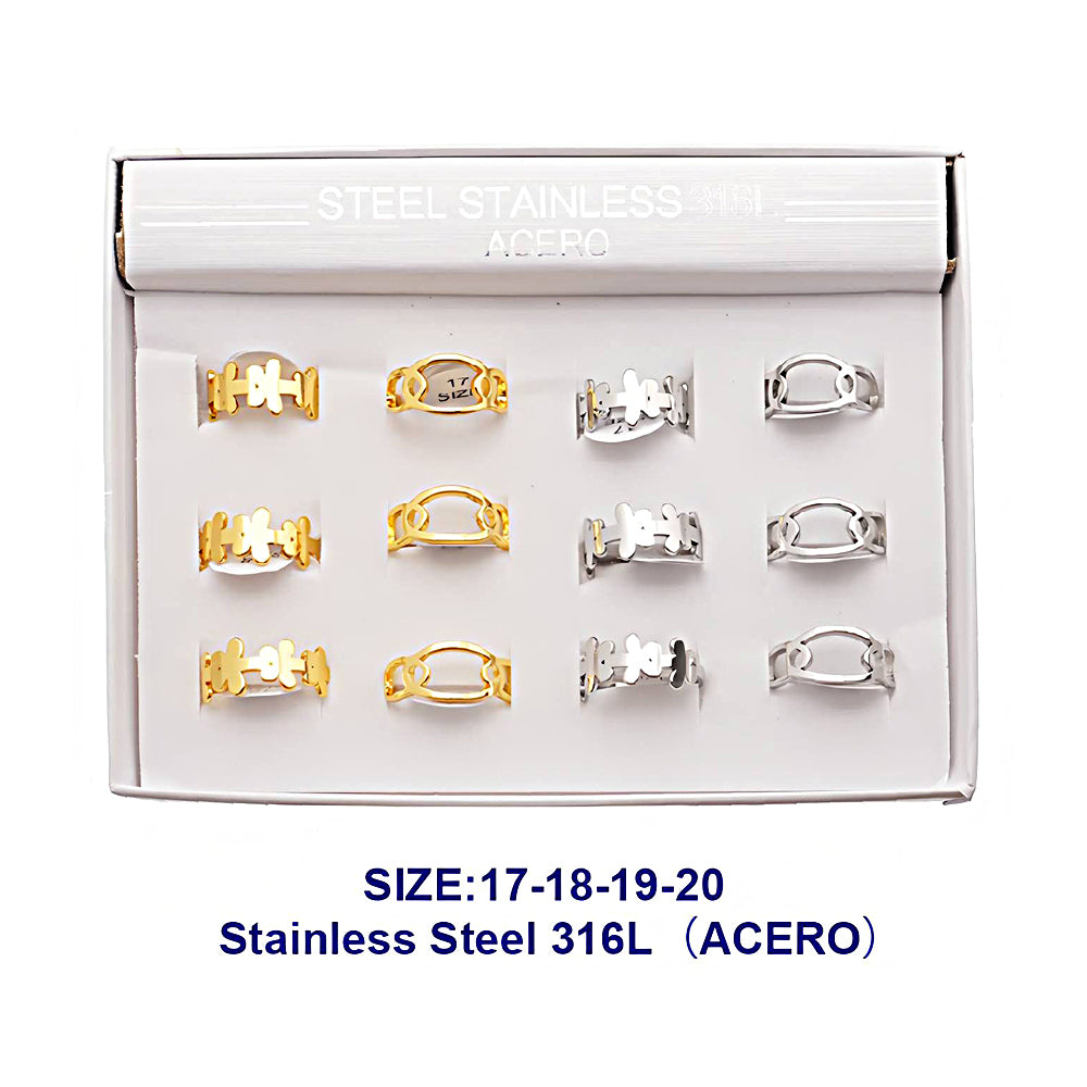 Stainless Steel Flower & Oval Ring