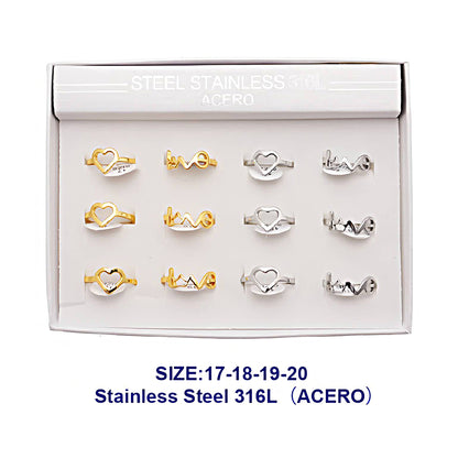 Stainless Steel Love Heart Ring