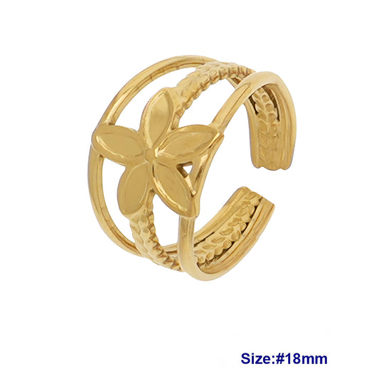 Stainless Steel Flower Ring