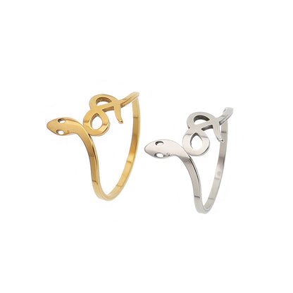 Stainless Steel Snake Infinity Tail Ring