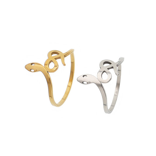 Stainless Steel Snake Infinity Tail Ring