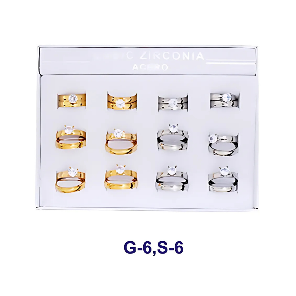 TR1005 - Stainless Steel Cubic Zirconia Diamond Ring