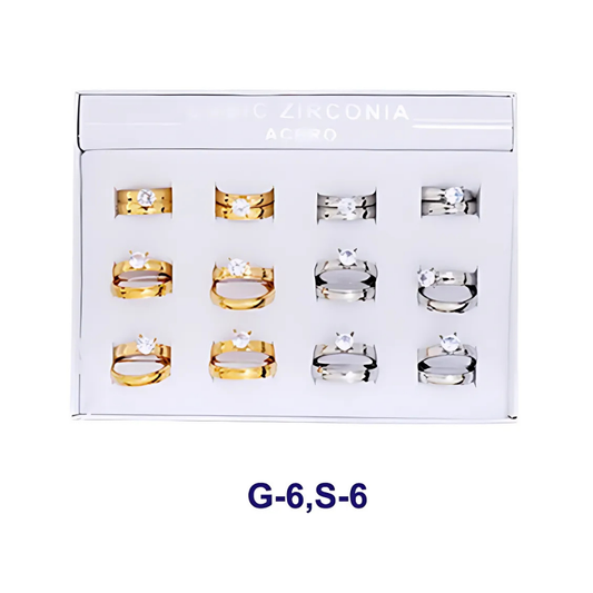 TR1005 - Stainless Steel Cubic Zirconia Diamond Ring