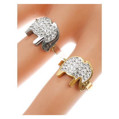 TR1530 - Stainless Steel Pavé Elephant Ring