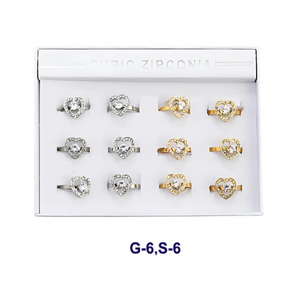 TR1533 - Stainless Steel Diamond Heart Ring